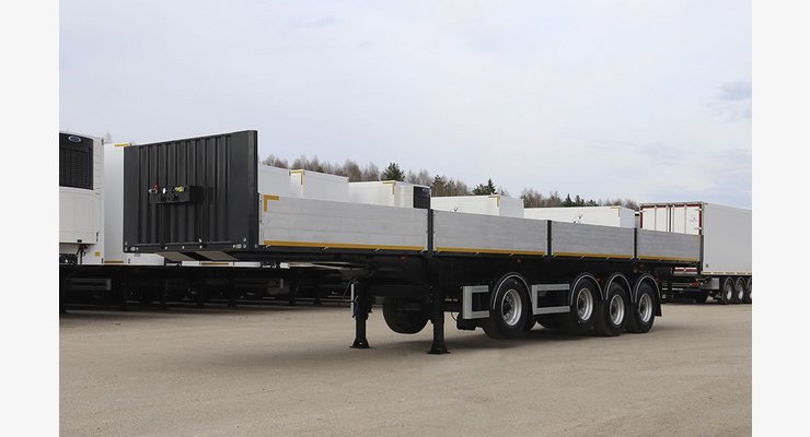 Полуприцеп бортовой Тонар B4-13V модель 97883 — задний боковой вид